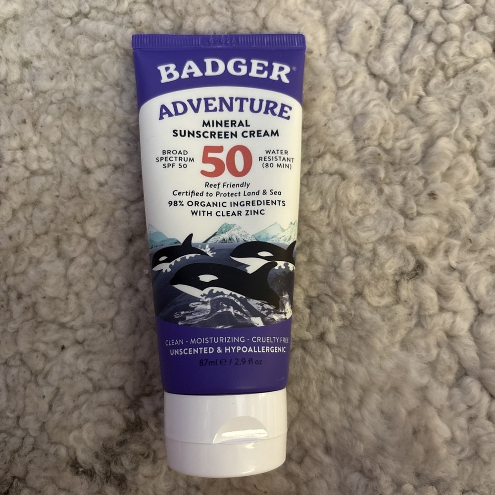 Badger Adventure Mineral Sunscreen Cream SPF 50 Broad Spectrum 2.9 fl oz